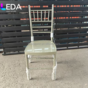LEDA Wholesale Rental Champagne Gold Metal Chavari <b>Chair</b> Wedding Event Banquet Dinner Chiavari <b>Chairs</b> - Product Image 1