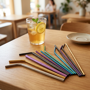 Metal <b>Drinking</b> <b>Straws</b> Reusable Cocktail <b>Straws</b> Modern Style Colors Available Stainless Steel Bar Accessories - Product Image 1