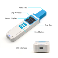 Escáner de Temperatura RFID para Mascotas, Perros y Gatos, HDX FDX-B FDX-A 134.2kHz, Lector de Identificación y Rastreo de Animales
