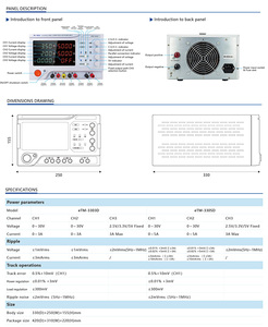 eTOMMENS eTM-3303D/3305D Alimentation régulée multicanal avec affichage numérique LCD à 4 chiffres - Product Image 4