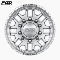 Velg Truk Off-Road H-Style Forged 20 22 24 26 28 30 Inch, Chrome Poles, 5/6/8/10 Lubang, Offset Negatif, untuk Truk Berat