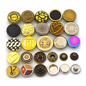 KUNSHUO <b>Button</b> Factory Clothing Clothes Gold 4 Part Custom Pattern Brand Logo Press <b>Metal</b> 8mm 10mm Snap <b>Button</b> for Clothing - Product Image 1