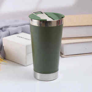 Mug à bière isotherme en acier inoxydable 304 de style américain, 20 oz, à double paroi, isolant thermique, anti-fuite - Product Image 4