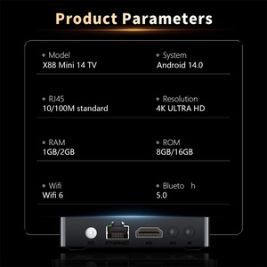 X88 MINI 14 Smart TV-BOX Rockchip Rk3518 Quad Core 2 Go de RAM 16 Go de ROM Double Wifi6 4K SET TOP BOX <span class=keywords><strong>Android</strong></span> 14 ATVOS Télécommande vocale BT - Product Image 4