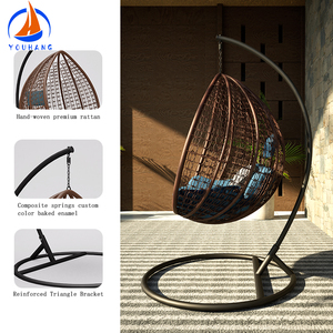 Cheap Xl Oval Hanging Egg Chair Hamaca Columpio negro Cuerda gris Soporte de mimbre Muebles Sillas de huevo al aire libre para la venta - Product Image 5