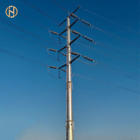 Poteau électrique en acier galvanisé certifié ISO 15M 20M Poteau de transmission électrique en béton