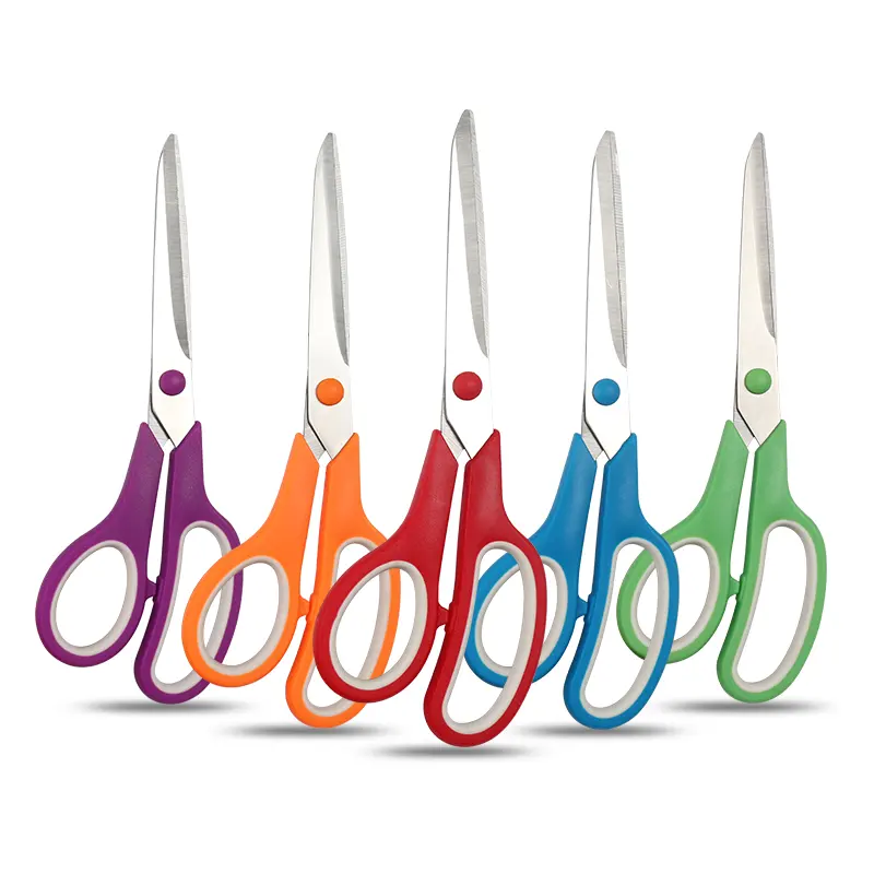8.5" Professional Stainless Steel Comfort Soft Grip TPR+PP Scissors All-Purpose Straight Colorful multifunction Scissors