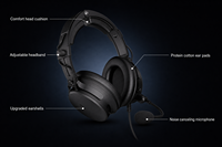 Headset Pilot Penerbangan Profesional Anr Pengurangan Kebisingan Aktif untuk Desain Over-Ear Bluetooth 5.3 dengan Kabel dan Dua Colokan Ga