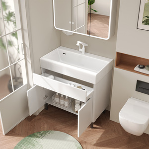Floor-standing bathroom cabinet with drawer ceramic integrated basin combination bathroom washbasin - Product Image 3