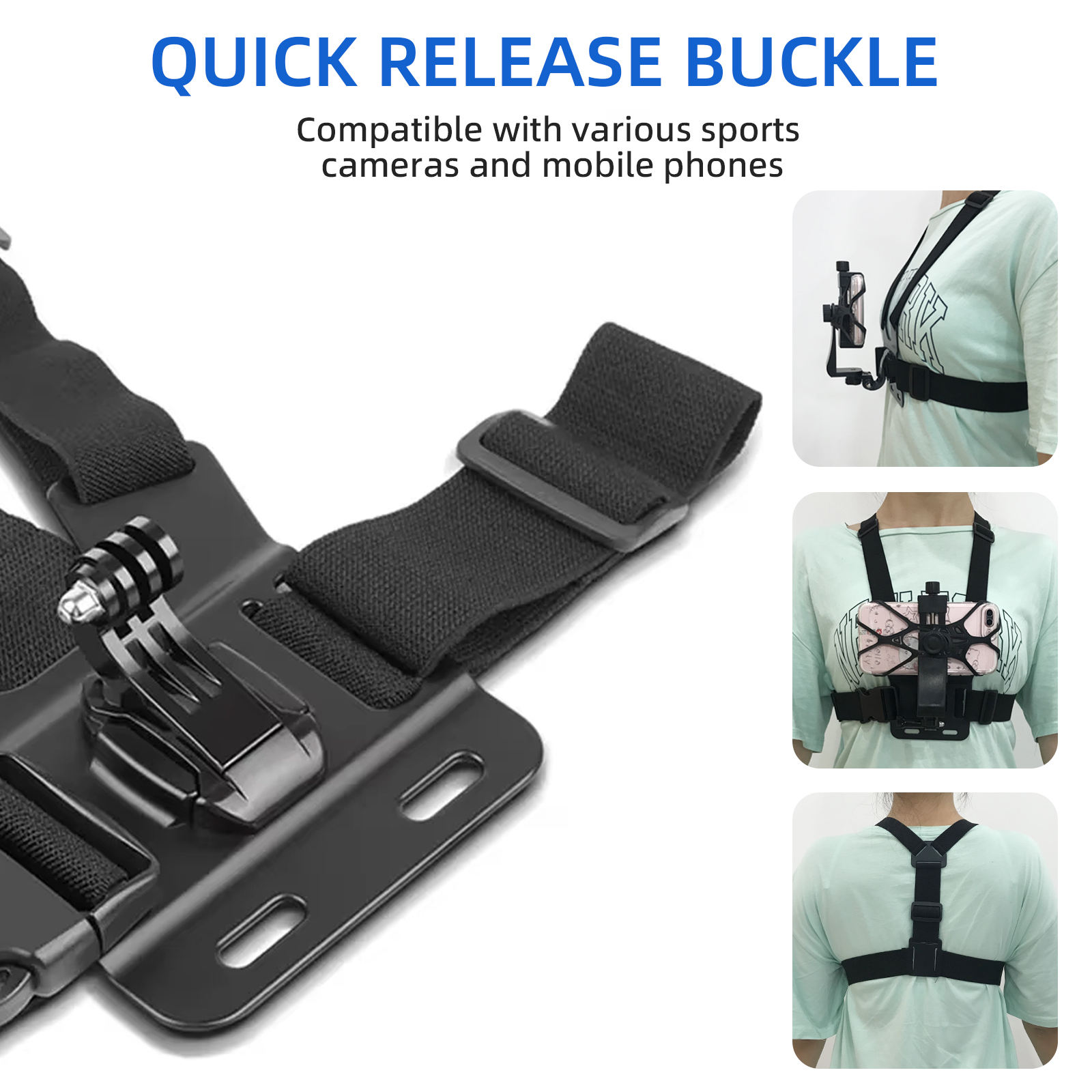 Hongdak Accessory Adjustable Chest Mount Harness Chest Strap Belt for Go Pro Hero 9 8 7 6 5 4 Yi 4K Sjcam Sj4000 Sport Camera