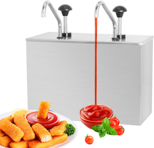 Dispensador de Salsas de Acero Inoxidable, Bomba Comercial de 2*2L para Condimentos - Product Image 1