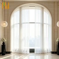 Cortina de Voile con Textura de Lino Ignífuga y Pliegues Personalizados IFR, Opciones Personalizables para Ventanas Francesas, Uso Comercial y Residencial