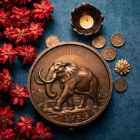 Commande en gros de pièces de monnaie en cuivre commémoratives et de collection, 1 oz, motif éléphant, avec relief 3D et finition UV, pour artisanat hydraulique, souvenirs et festivals WUDA