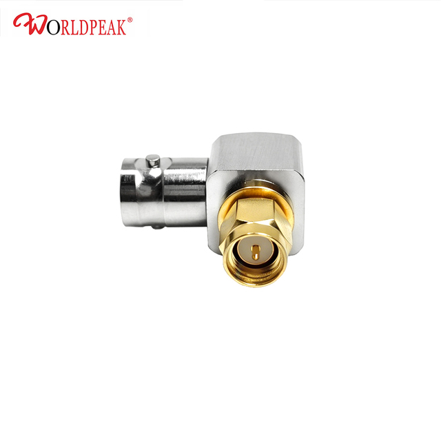 BNC Female to SMA Male Right Angle Adaptor 90 Degree RF Coaxial Connector BNC Jack to SMA Plug Inter-series Factory Custom