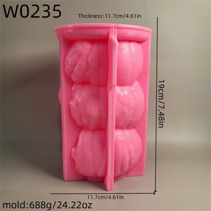 Moldes de fundición de resina hechos a mano para adornos decorativos DIY estilo Ins moldes de portavelas de calabaza de silicona W0235 - Product Image 5
