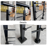 Système de balustrade tubulaire extérieur en acier inoxydable noir avec design moderne sans cadre pour escalier, terrasse et balcon