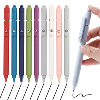 Stylo bille rétractable 1,0 mm en plastique, 10 couleurs, encre Morandi à séchage rapide, pointe fine, écriture fluide, motif animal mignon et esthétique