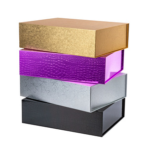Caja de Regalo Magnética Plegable Plateada 2024, Caja de Embalaje Rígida Magnética de Lujo <span class=keywords><strong>para</strong></span> Pelucas - Product Image 2