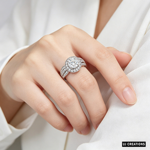 แหวนแต่งงานและงานเลี้ยง ทองคำแท้ S925/14K/18K ประดับเพชรทรงกลม 1.0 กะรัต เพาะเลี้ยงในห้องปฏิบัติการ ตัดแบบบริลเลียนท์ ฝังแบบหนามเตย ได้รับการรับรองจาก IGI - Product Image 5