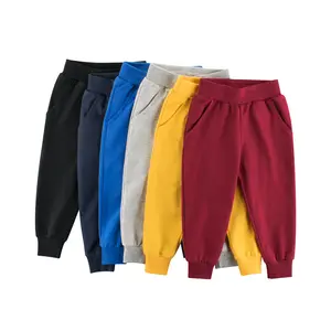 Pantalon de sport pour garçon de 3 à 8 ans, couleur unie, décontracté, élastique, taille moyenne, pour enfants
