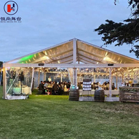 Tente de réception extérieure commerciale pour exposition et mariage avec tissu PVC ignifuge et structure en alliage d'aluminium, taille 6m