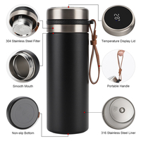 Bouteille d'eau Thermos intelligente avec affichage de la température à LED, Style Business, flacon sous vide