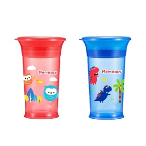Taza de aprendizaje de silicona de grado alimenticio para bebé, Copas de entrenamiento para beber anticaída, venta al por mayor - Product Image 1