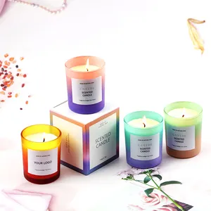 Wholesale Custom Private Label Luxury Glass Jar Containers Soy Wax Aromatic Scented Candles