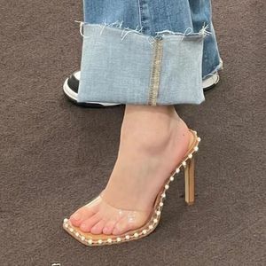 Sandales pour femmes, talons aiguilles sexy en PVC, sandales à talons pour femmes - Product Image 3
