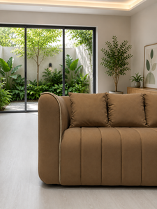 Sofá Contemporáneo de 3 Plazas con Estructura de Madera Maciza, Espuma de Alta Densidad y Tela Premium para Sala de Estar - Product Image 2