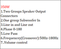 Módulo Amplificador de Subwoofer Activo de Alta Potencia 350W con Placa de Control de Fase y Crossover para Audio Doméstico