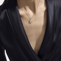 Collar de diamantes de laboratorio de oro de 18k con nombre, joyería con corte de pera