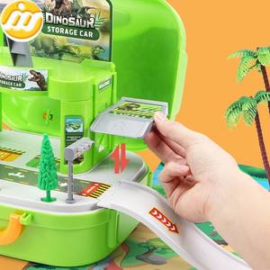 Jinming Offre Spéciale enfants stockage <span class=keywords><strong>voiture</strong></span> sac à dos <span class=keywords><strong>Garage</strong></span> jouet bricolage en plastique <span class=keywords><strong>dinosaure</strong></span> <span class=keywords><strong>voiture</strong></span> piste Parking Lot jouets - Product Image 2