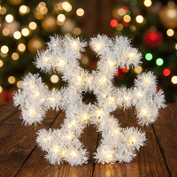 Einseitige Schneeflocken-Weihnachts-LED-Lichterkette in Warmweiß zum Aufhängen für DIY-Logo-Individualisierung und einfache Weihnachtsbaumdekoration