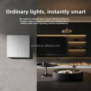 แผงกระจก2.0ตาข่ายไร้สายแบบ UK <span class=keywords><strong>Mi</strong></span> สวิตช์ติดผนังอัจฉริยะสีขาวเทาสำหรับบ้านอัจฉริยะ <span class=keywords><strong>Xiaomi</strong></span> - Product Image 6