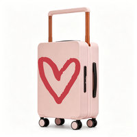 Valise à roulettes personnalisée en PC écologique de 20/24 pouces avec poignée large et légère