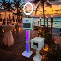 Soporte de Luz LED Portátil para Bodas y Eventos, Pantalla Táctil LCD de 15.6 Pulgadas, Cabina de Fotos DSLR con Anillo de Luz o Flash de Paraguas