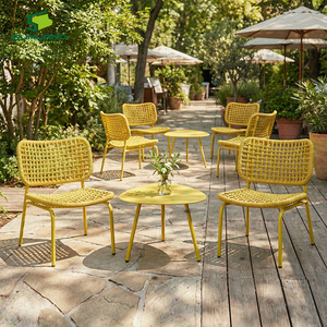 Fauteuil lounge en aluminium tressé <span class=keywords><strong>Luna</strong></span> Rope Woven K/D <span class=keywords><strong>Plus</strong></span> pour l'extérieur, idéal pour les cafés, les balcons et les jardins. - Product Image 1