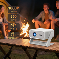 Mini projecteur intelligent CRE F1, 350 lumens ANSI, mise au point automatique, support gimbal 360°, connexion multi-appareils, prise en charge 4K, Android 8 Go