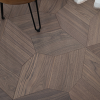 Parquet en bois d'ingénierie préfini à 5 côtés, motif noyer chocolat, avec finition grain naturel