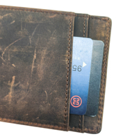 Dompet Kulit Asli Pendek dengan Banyak Slot Kartu Grosir Vintage Buatan Tangan untuk Pria Dompet Lipat Ganda Kecil