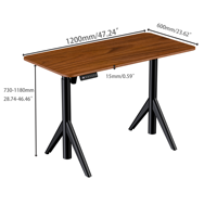 Bureau réglable en hauteur en métal, robuste et moderne, capacité 80 kg, table ergonomique spacieuse pour le travail et l'étude à domicile ou au bureau