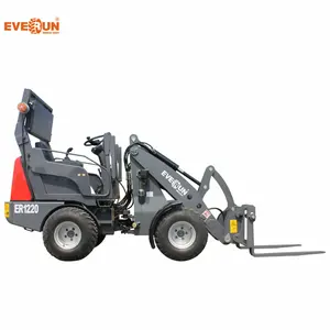 Everun New Design ER1220 1.2Ton Mini Compact Loader Small Front Wheel Loader With Hydrostatic System