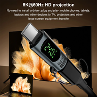 Adaptateur USB4 USB-C avec affichage numérique PD240W 80 Gbit/s 8K 60 Hz, connecteur mâle-femelle, convertisseur de transfert de données pour téléphone portable et ordinateur portable