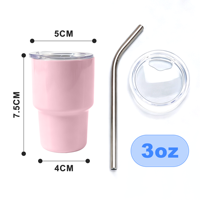 Lot de 50 mini-tasses à shot colorées en acier inoxydable de 3 oz pour sublimation, idéales pour les mariages et les fêtes – Expédition depuis l'entrepôt américain