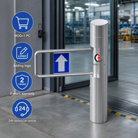 Tourniquet pivotant entièrement automatique en acier inoxydable 304, à courant continu, anti-pincement et anti-collision, pour station de métro, directement de l'usine