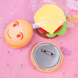 Badge bouton en peluche personnalisé, épingle à nom, <span class=keywords><strong>hamburger</strong></span> combo, vente en gros, logo, impression UV, cadeaux promotionnels d'entreprise - Product Image 5