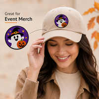 Juego de insignias de chapa personalizadas de Halloween con bordado de chenilla, diseños de calabaza, fantasma y gato para sombreros, bolsos y regalos para eventos