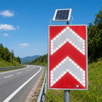 Panneaux de signalisation routière réfléchissants à LED auto-éclairants à énergie solaire, directement de l'usine, avec film réfléchissant à grille de couleur cristal