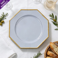 Assiettes de Présentation Blanches Élégantes et Fines en Plastique pour Mariages, Hôtels, Dîners et Événements